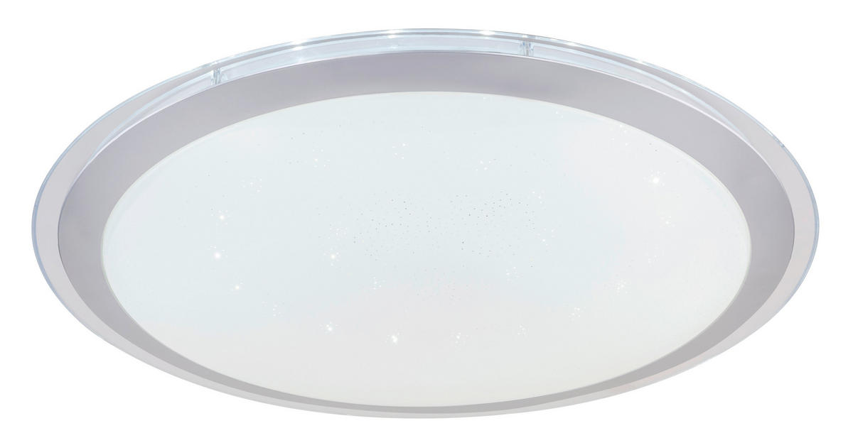 LED-DECKENLEUCHTE Carry 53/8,3 cm  - Klar/Silberfarben, Design, Kunststoff/Metall (53/8,3cm) - Globo