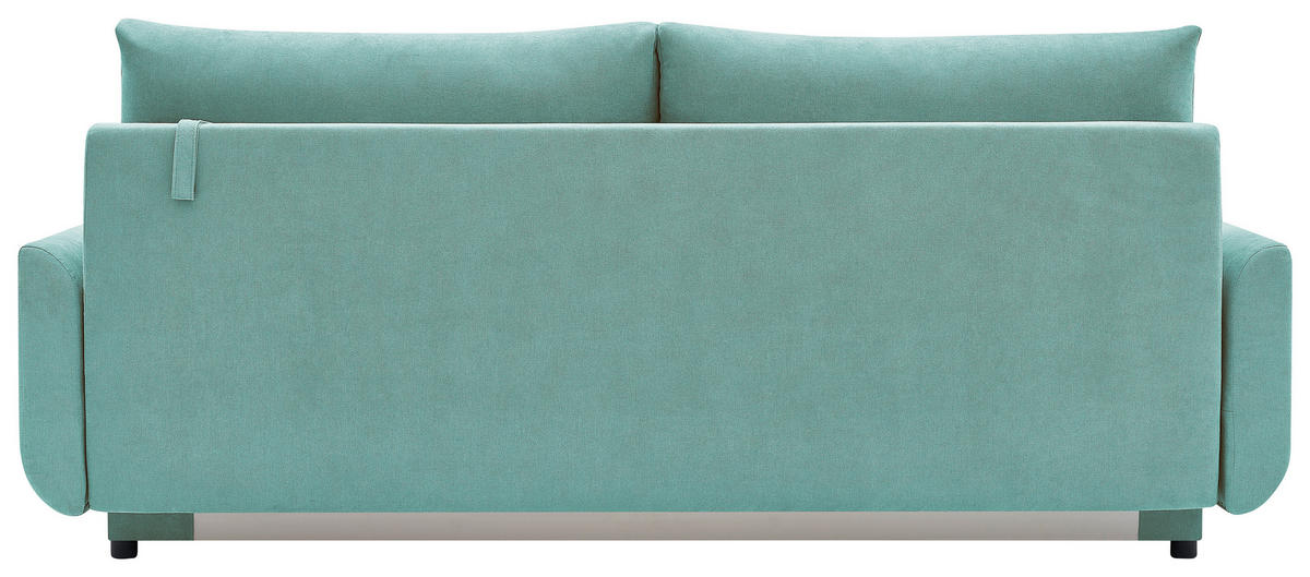 SCHLAFSOFA DUO Mikrofaser Mintgrün  inkl. Rückenkissen, Bettkasten, Schlaffunktion, Rücken echt  - Naturfarben/Mintgrün, Design, Textil (218/90/110cm) - P & B