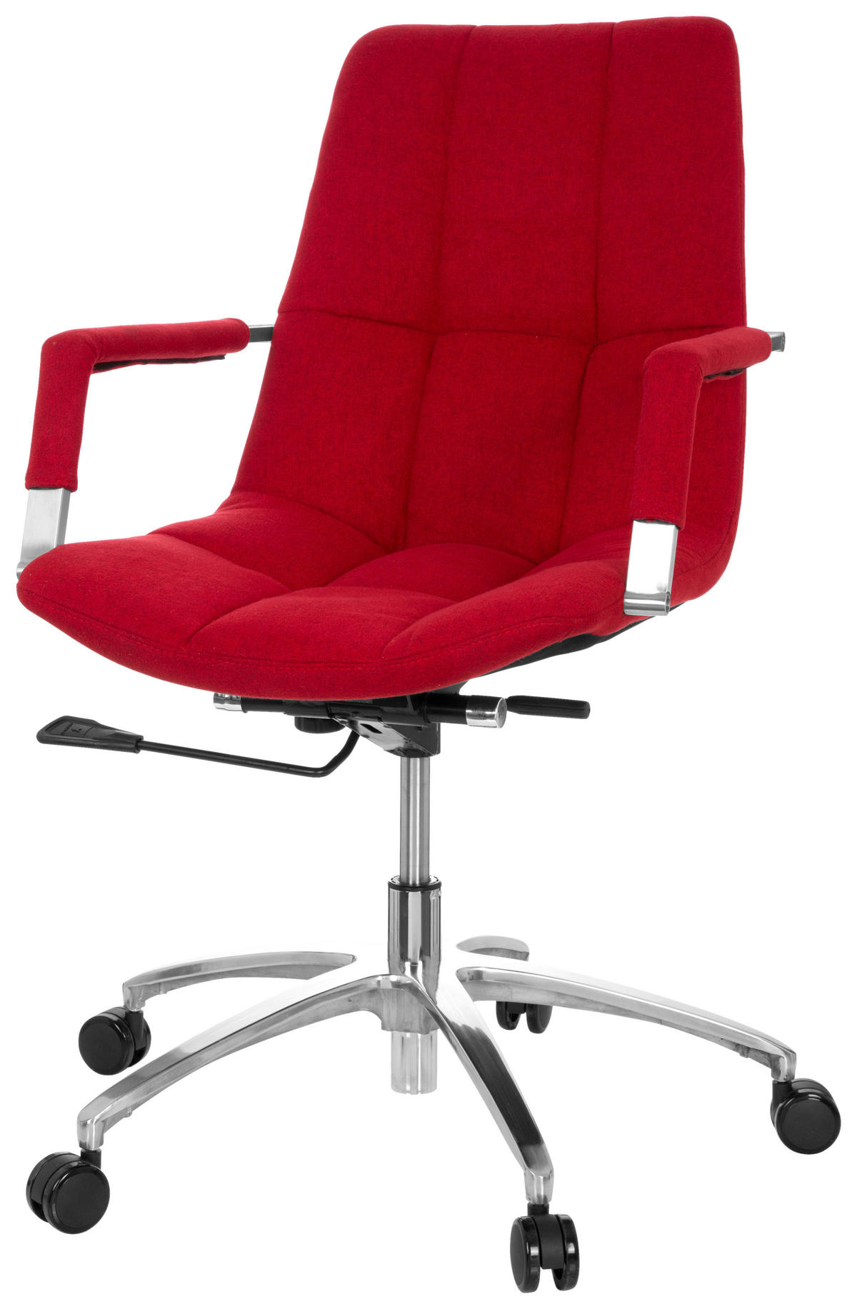 OTOČNÁ ŽIDLE, plochá tkanina, červená, barvy stříbra - barvy stříbra/červená, Moderní, kov/textil (58/102/60cm) - MID.YOU