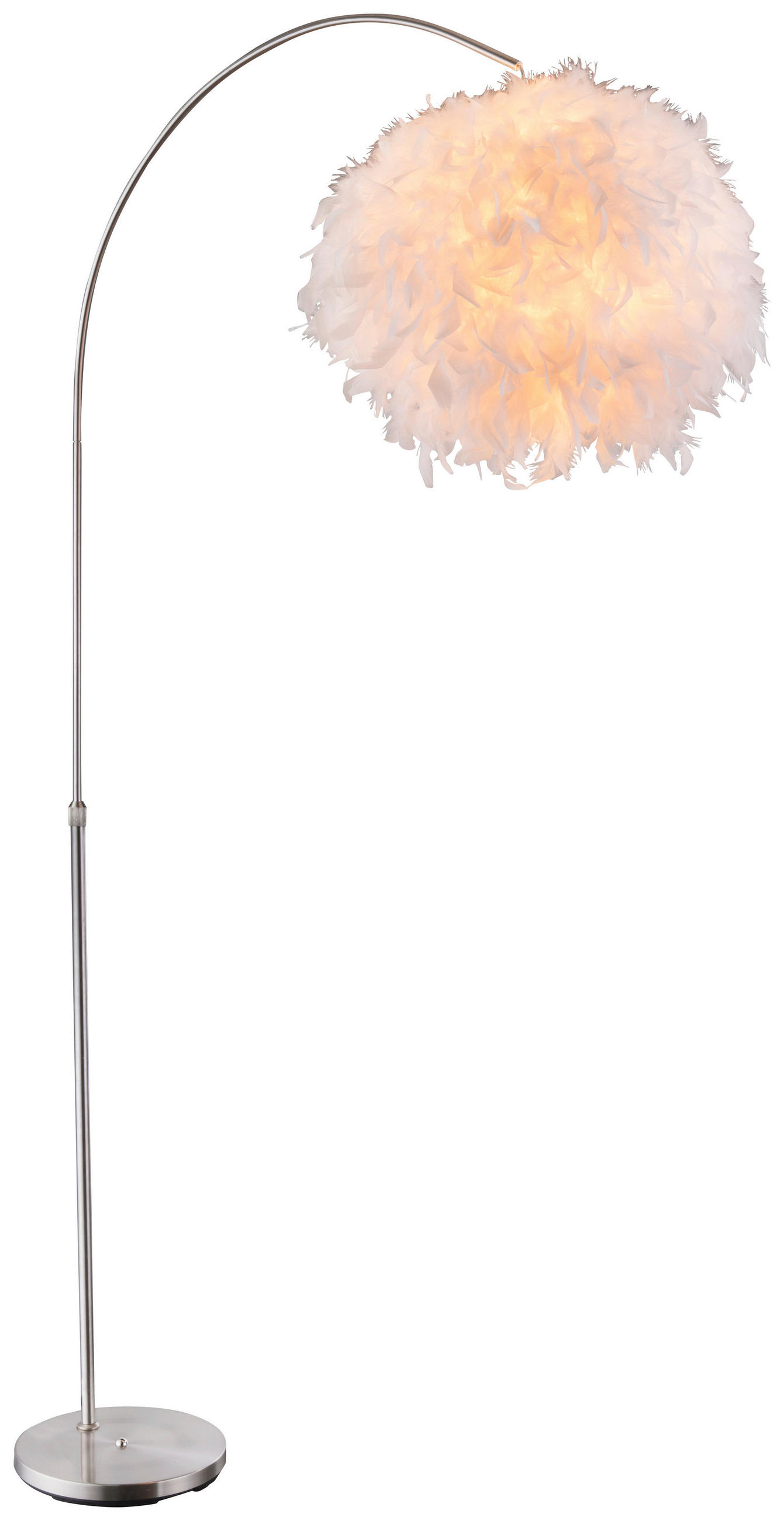 SVJETILJKA PODNA - bijela/boje nikla, Basics, tekstil/metal (96/45/196cm) - Globo