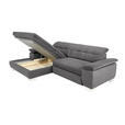 ECKSOFA in Mikrofaser Dunkelgrau  - Chromfarben/Dunkelgrau, Design, Textil/Metall (180/265cm) - Carryhome