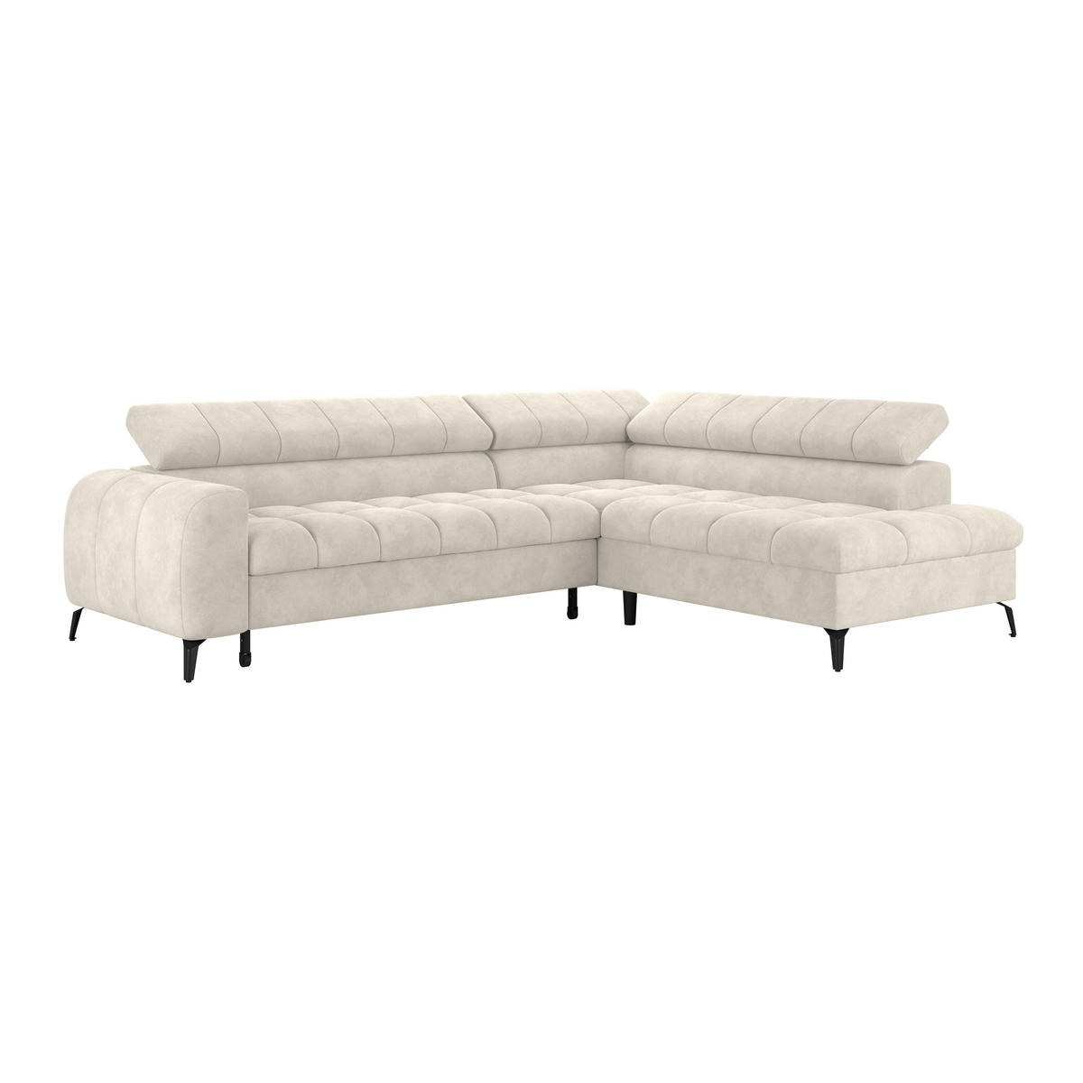 ECKSOFA in Creme  - Creme/Schwarz, Trend, Kunststoff/Textil (261/203cm) - Livetastic