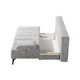 SCHLAFSOFA  in Webstoff Hellgrau  - Hellgrau/Schwarz, Design, Textil/Metall (209-235/90/100cm) - Novel