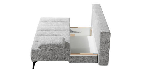SCHLAFSOFA  in Webstoff Hellgrau  - Hellgrau/Schwarz, Design, Textil/Metall (209-235/90/100cm) - Novel