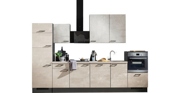 KÜCHENLEERBLOCK 340 cm   in Graphitfarben, Weiß, Sandfarben  - Sandfarben/Schwarz, Design, Holzwerkstoff/Metall (340cm) - Xora