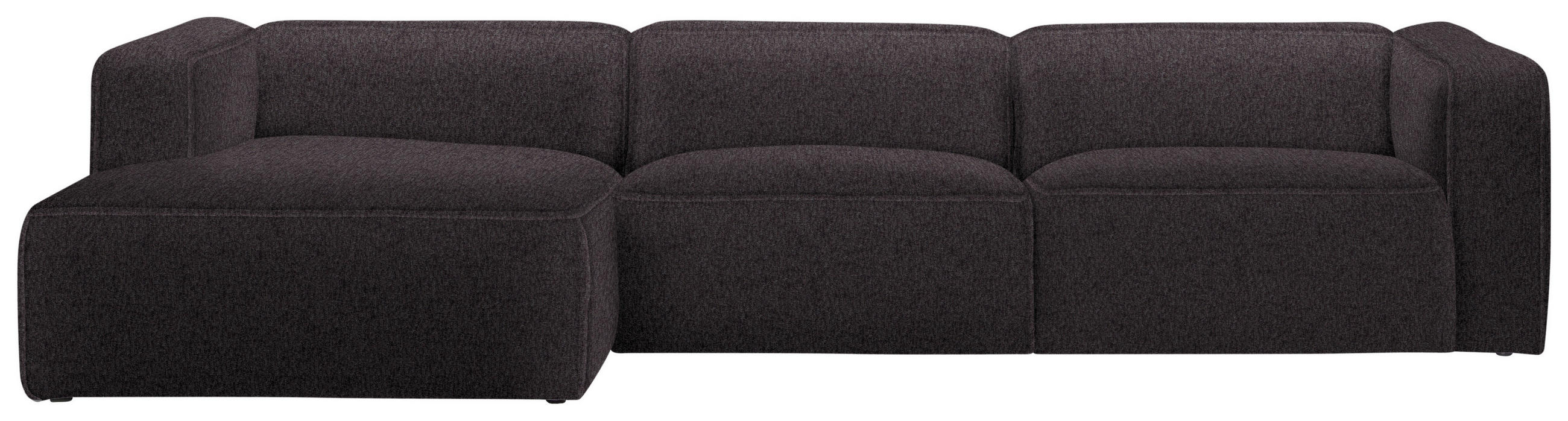 ECKSOFA in Webstoff Braun  - Schwarz/Braun, Design, Kunststoff/Textil (163/332cm) - Stylife
