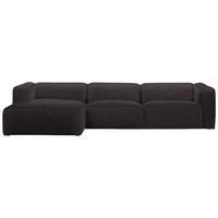 ECKSOFA in Webstoff Braun  - Schwarz/Braun, Design, Kunststoff/Textil (163/332cm) - Stylife