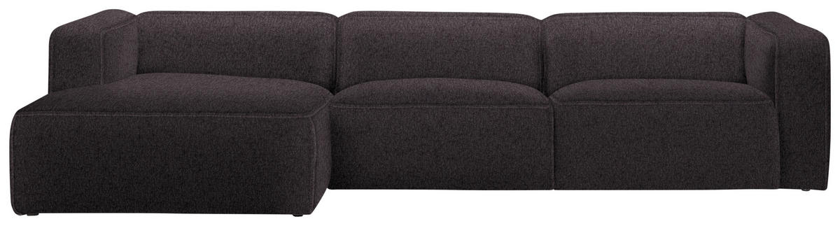 ECKSOFA in Webstoff Braun  - Schwarz/Braun, Design, Kunststoff/Textil (163/332cm) - Stylife