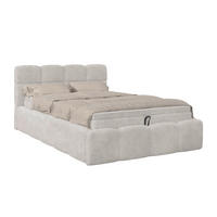 POLSTERBETT 140/200 cm,  in Creme, Matratze, Bettkasten, H3 = fest  - Creme/Schwarz, Trend, Kunststoff/Textil (140/200cm)