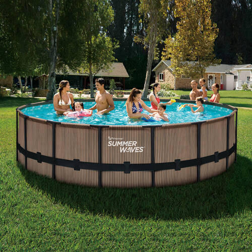POOL PGP4E01648B 488/122 cm  - Teakfarben, KONVENTIONELL, Kunststoff (488/122cm) - Ambia Garden