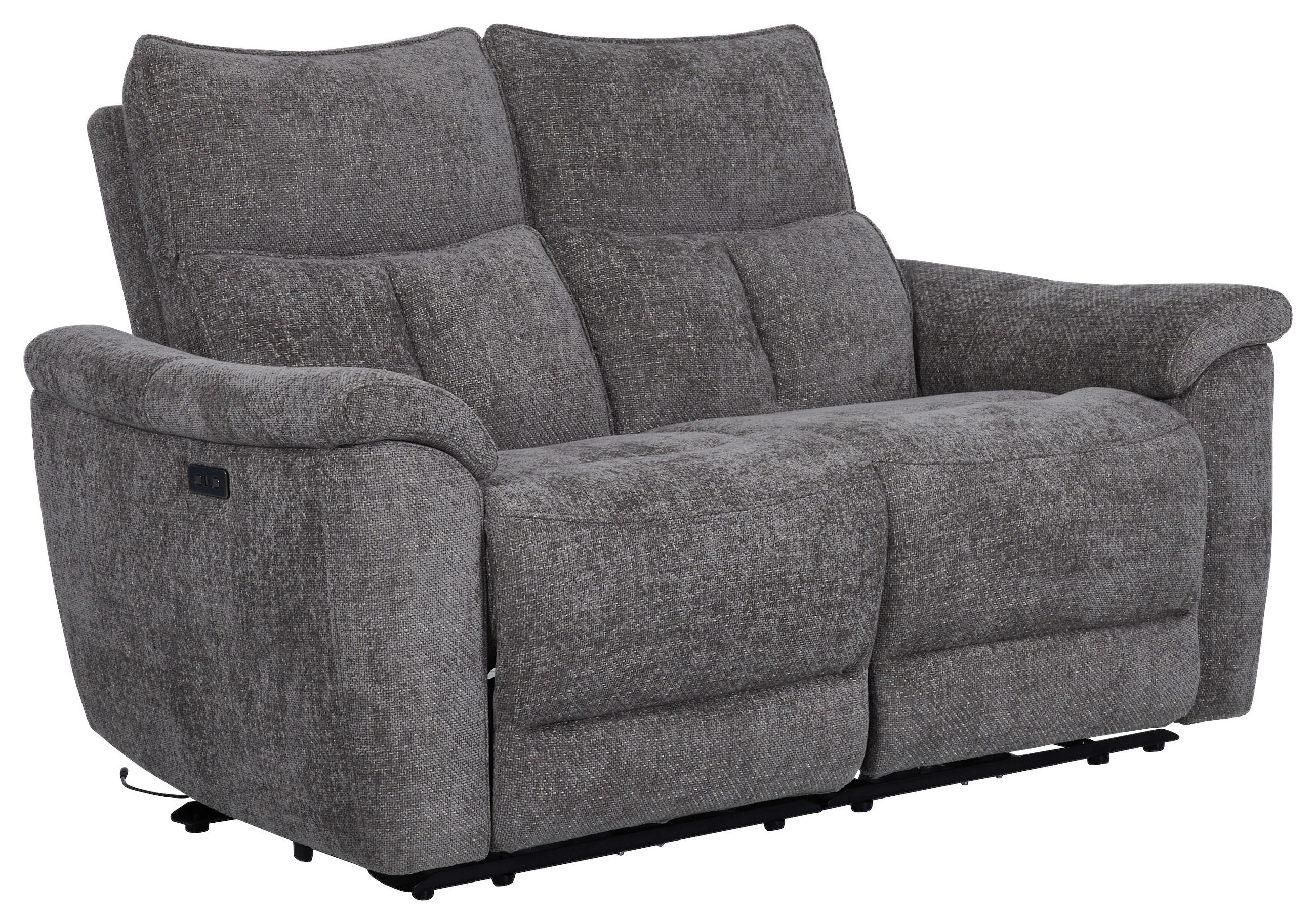 2-SITS SOFFA i trä, metall, textil grå  - grå, Modern, metall/trä (160/96,5/102cm)