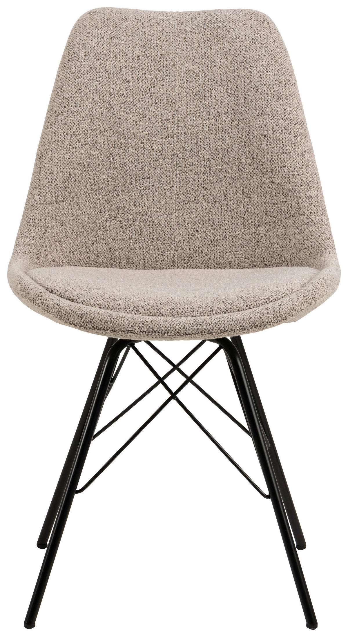 STUHL  in Bouclé Textil, Holz, Metall  - Beige/Schwarz, Design, Holz/Textil (48,5/85,5/54cm) - MID.YOU
