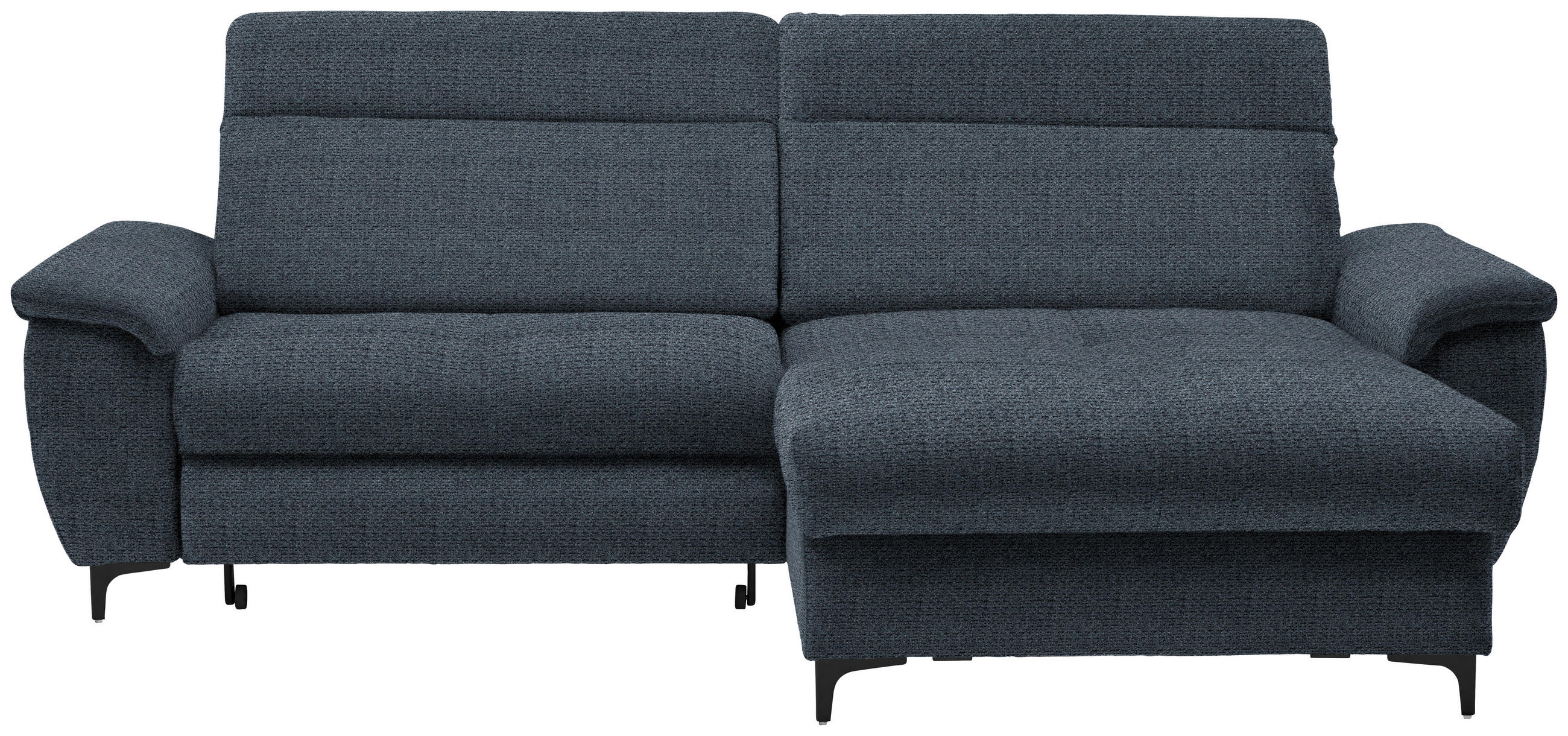 SAROKKANAPÉ textil sötétkék  - sötétkék/fekete, Design, textil/fém (185/256cm) - Stylife