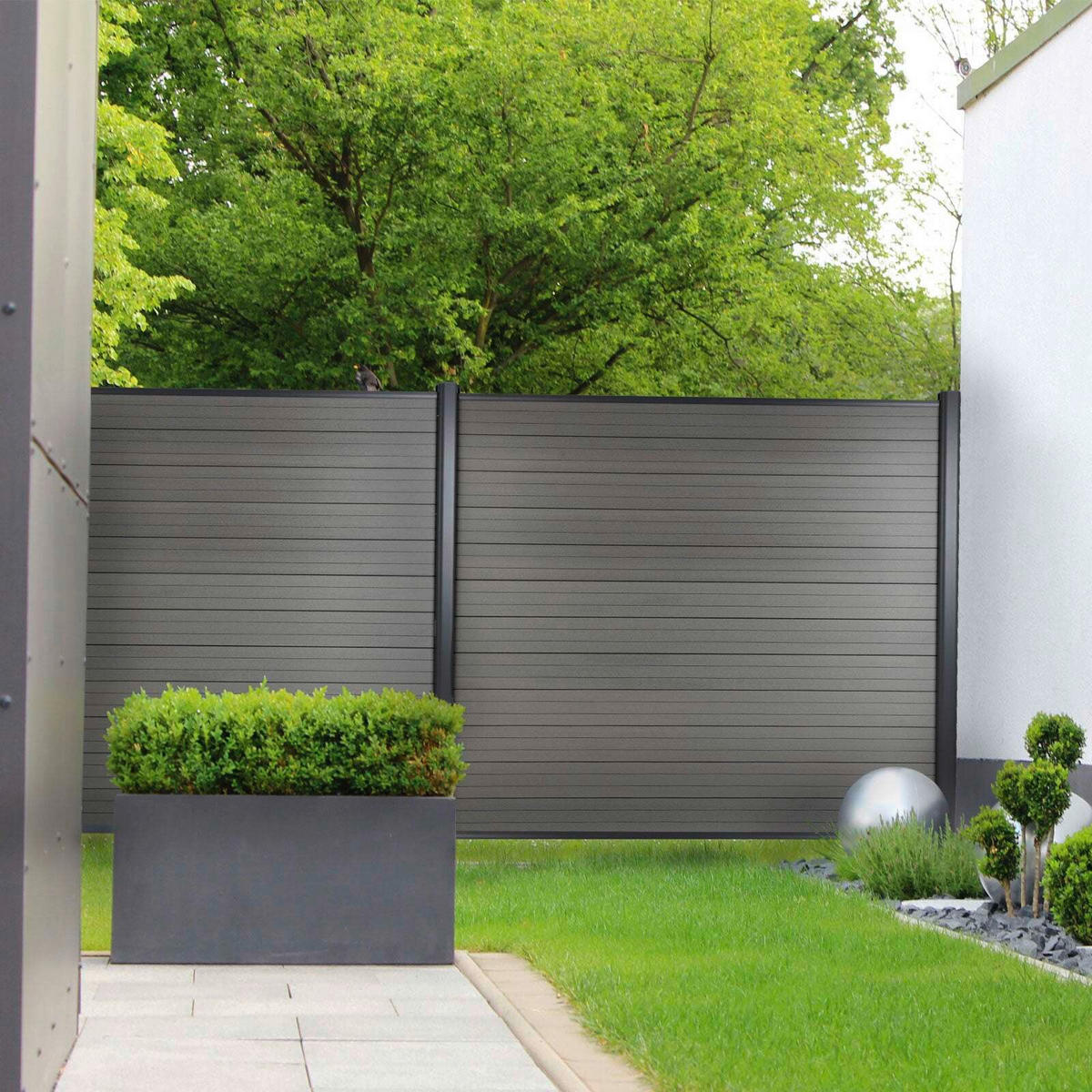 SICHTSCHUTZ - Grau, MODERN, Holzwerkstoff (180/180cm) - Floordirekt