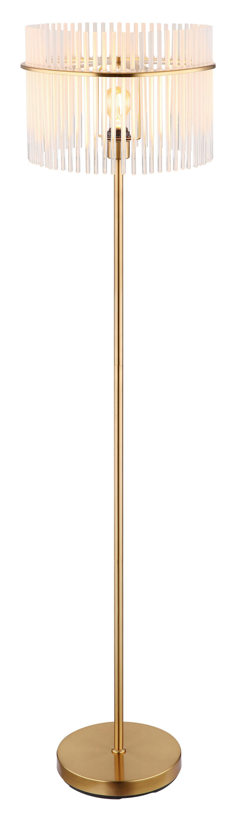 STEHLEUCHTE - Klar/Goldfarben, Konventionell, Glas/Metall (38/152cm) - Globo