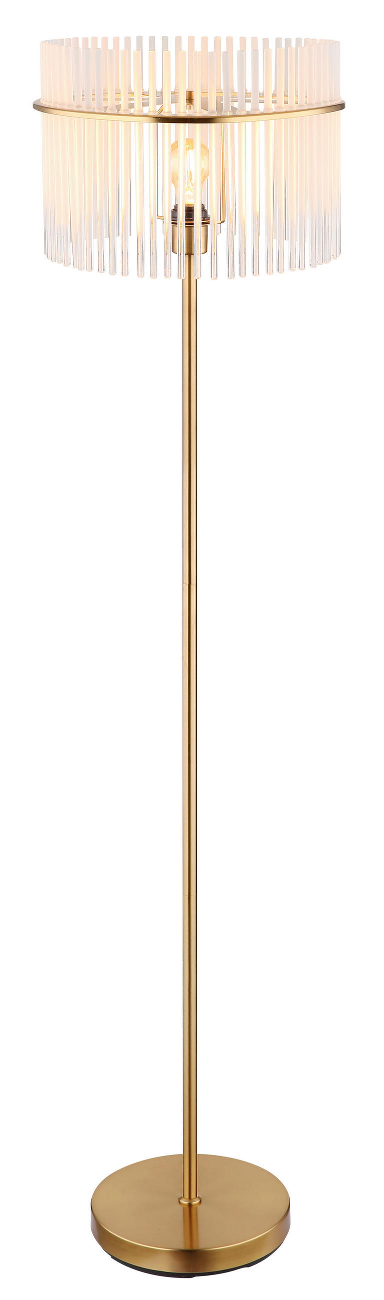 STEHLEUCHTE - Klar/Goldfarben, Konventionell, Glas/Metall (38/152cm) - Globo