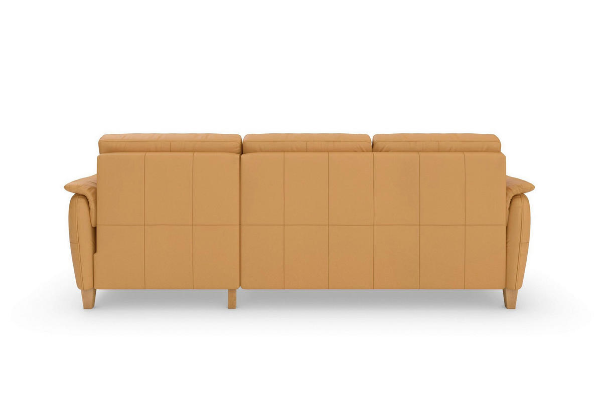 ECKSOFA PALMERA E Currygelb Echtleder  - Currygelb/Eichefarben, Basics, Leder/Holz (244/163cm) - Sit & More