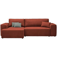 ECKSOFA in Plüsch Rostfarben  - Rostfarben/Blaugrau, Design, Kunststoff/Textil (152/288cm) - Xora