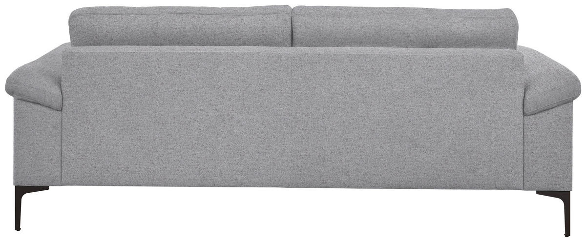 3-SITZER-SOFA in Flachgewebe Hellgrau  - Hellgrau/Schwarz, Design, Textil/Metall (226/89/97cm) - Pure Home Lifestyle