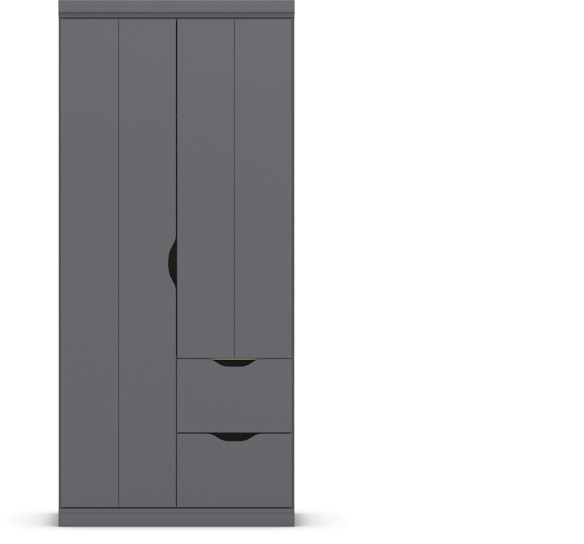 KLEIDERSCHRANK 91/203/56 cm 2-türig Dunkelgrau  - Dunkelgrau, Basics, Holzwerkstoff (91/203/56cm) - Boxxx