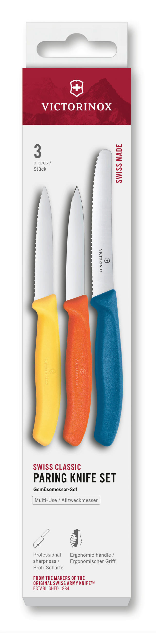 GEMÜSEMESSER  - Pastellblau/Gelb, Basics, Kunststoff (25,0/5,0/2,0cm) - Victorinox