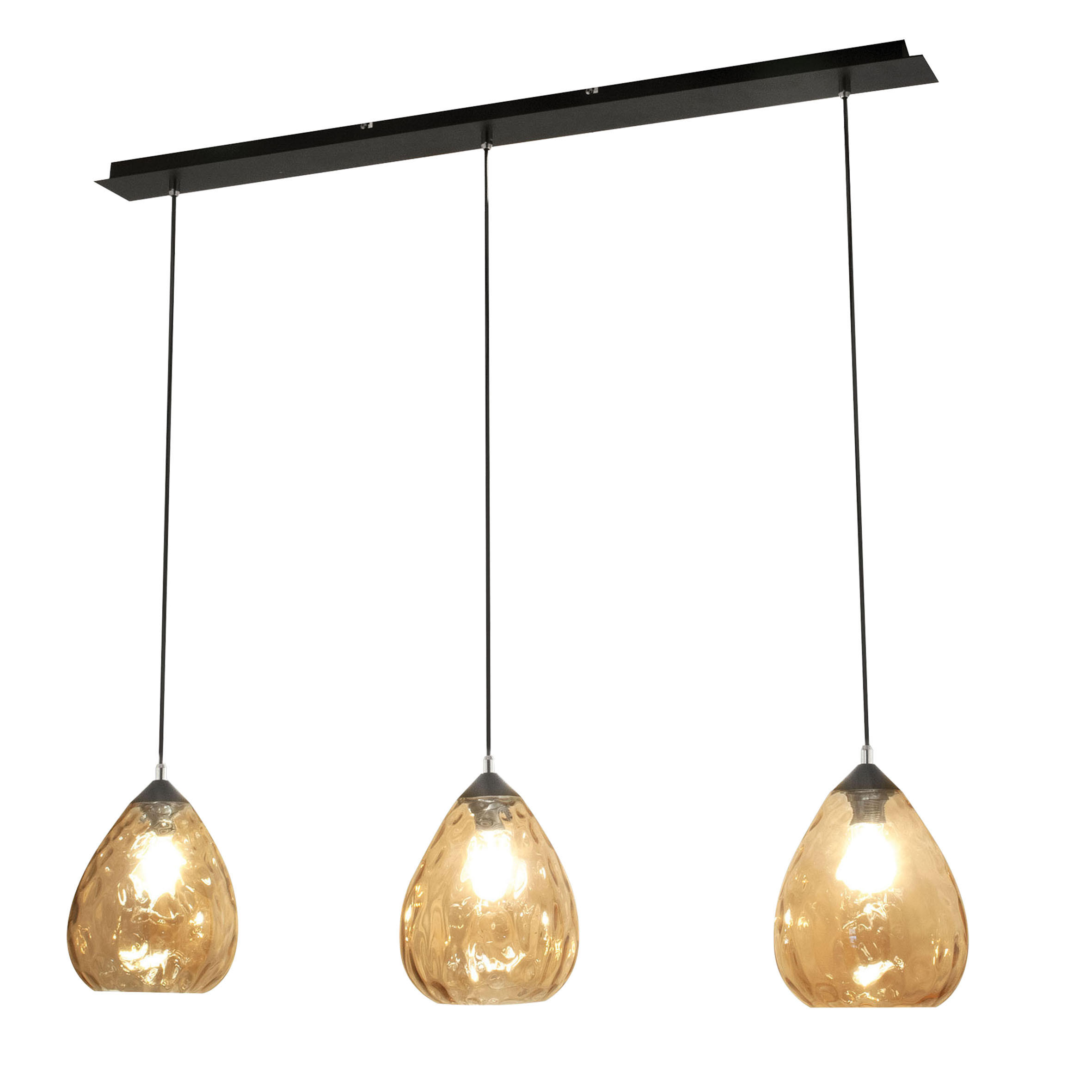 HÄNGELEUCHTE 110/200 cm  - Schwarz/Grau, Basics, Glas/Metall (110/200cm)