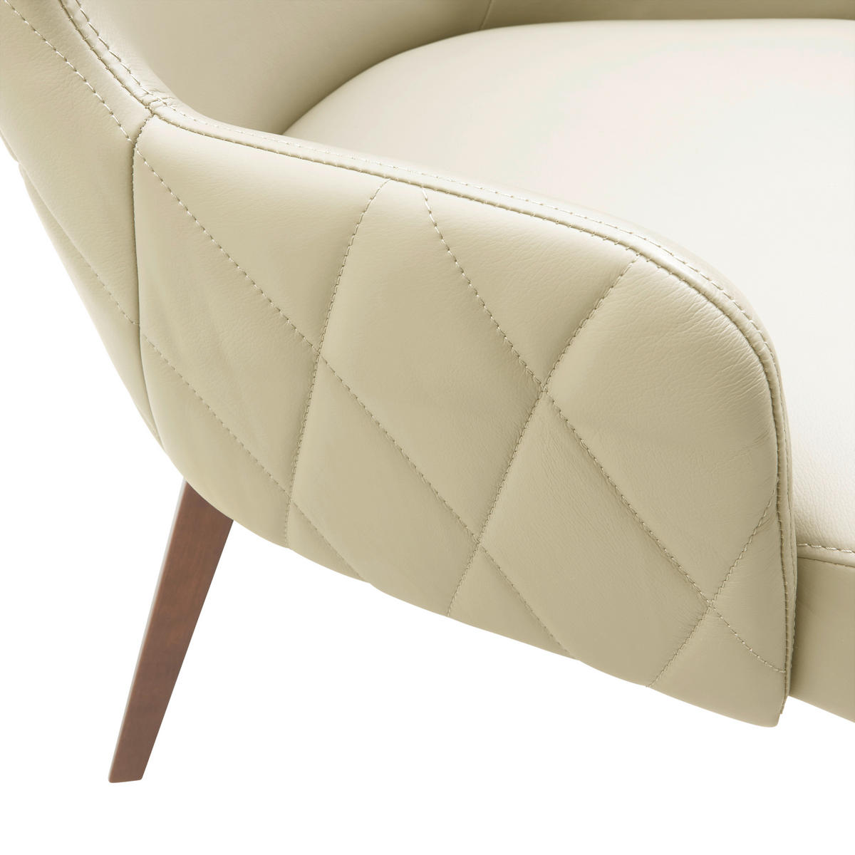 ARMLEHNSTUHL  in Echtleder pigmentiert  - Greige/Beige, KONVENTIONELL, Leder/Holz (57/81/60cm) - Livetastic