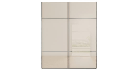 SCHWEBETÜRENSCHRANK 162/223/68 cm 2-türig Weiß, Champagner - Chromfarben/Champagner, KONVENTIONELL, Glas/Holzwerkstoff (162/223/68cm) - Novel