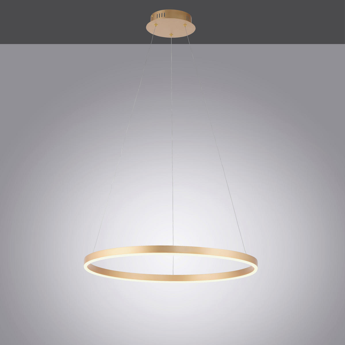 LED-HÄNGELEUCHTE 58,5/58,5/120 cm   - Messingfarben, Design, Kunststoff/Metall (58,5/58,5/120cm)