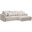 ECKSOFA in Chenille Hellgrau  - Hellgrau/Schwarz, MODERN, Kunststoff/Textil (276/172cm) - Hom`in