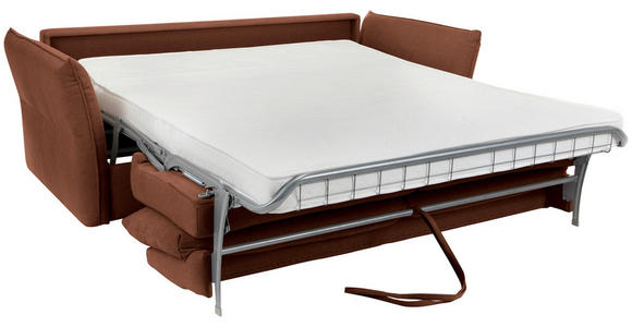 SCHLAFSOFA Webstoff Rostfarben  - Rostfarben/Schwarz, KONVENTIONELL, Kunststoff/Textil (220/89/104cm) - Carryhome