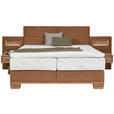 BOXSPRINGBETT 160/200 cm  in Eichefarben, Orange  - Eichefarben/Orange, Natur, Holz/Textil (160/200cm) - Valnatura