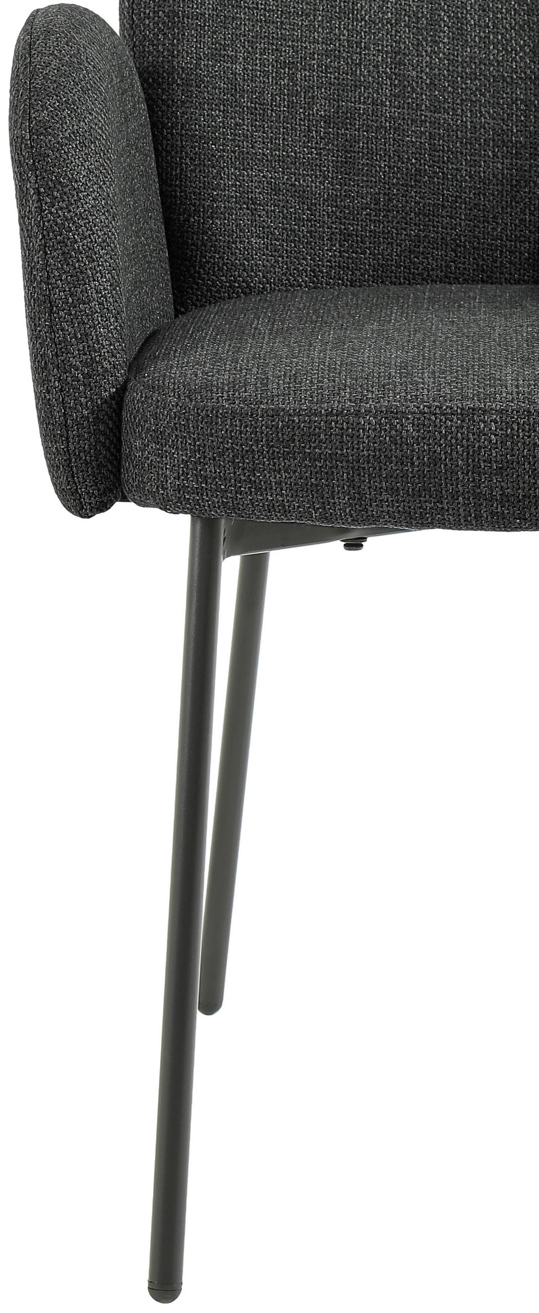 ARMLEHNSTUHL  in Eisen Leinenoptik  - Schwarz/Grau, KONVENTIONELL, Holz/Textil (62/85/64cm) - MID.YOU