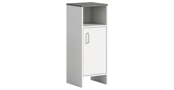 UNTERSCHRANK 32/82/28 cm - Silberfarben/Weiß, MODERN, Holzwerkstoff/Kunststoff (32/82/28cm) - Xora