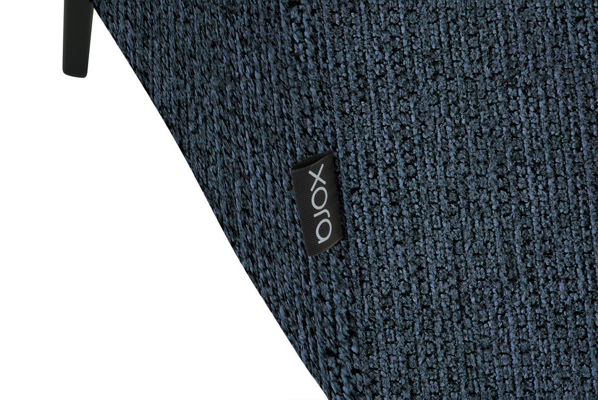 ECKSOFA in Webstoff Blau  - Blau/Schwarz, Design, Textil/Metall (280/205cm) - MID.YOU