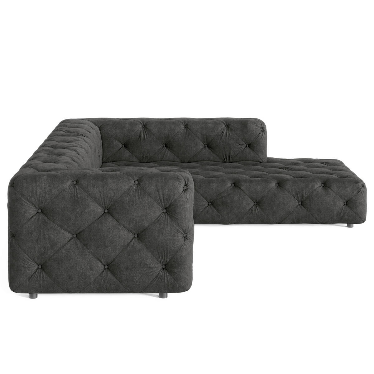 ECKSOFA Fresco in Mikrofaser Anthrazit  325/228 cm  - Anthrazit/Schwarz, Design, Kunststoff/Textil (325/228cm) - P & B