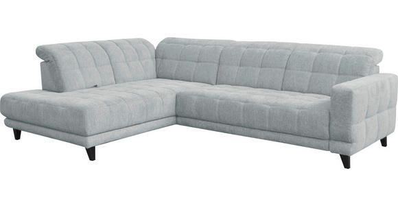 ECKSOFA in Webstoff Hellgrau  216/302 cm  - Hellgrau/Schwarz, Design, Holz/Textil (216/302cm) - Xora