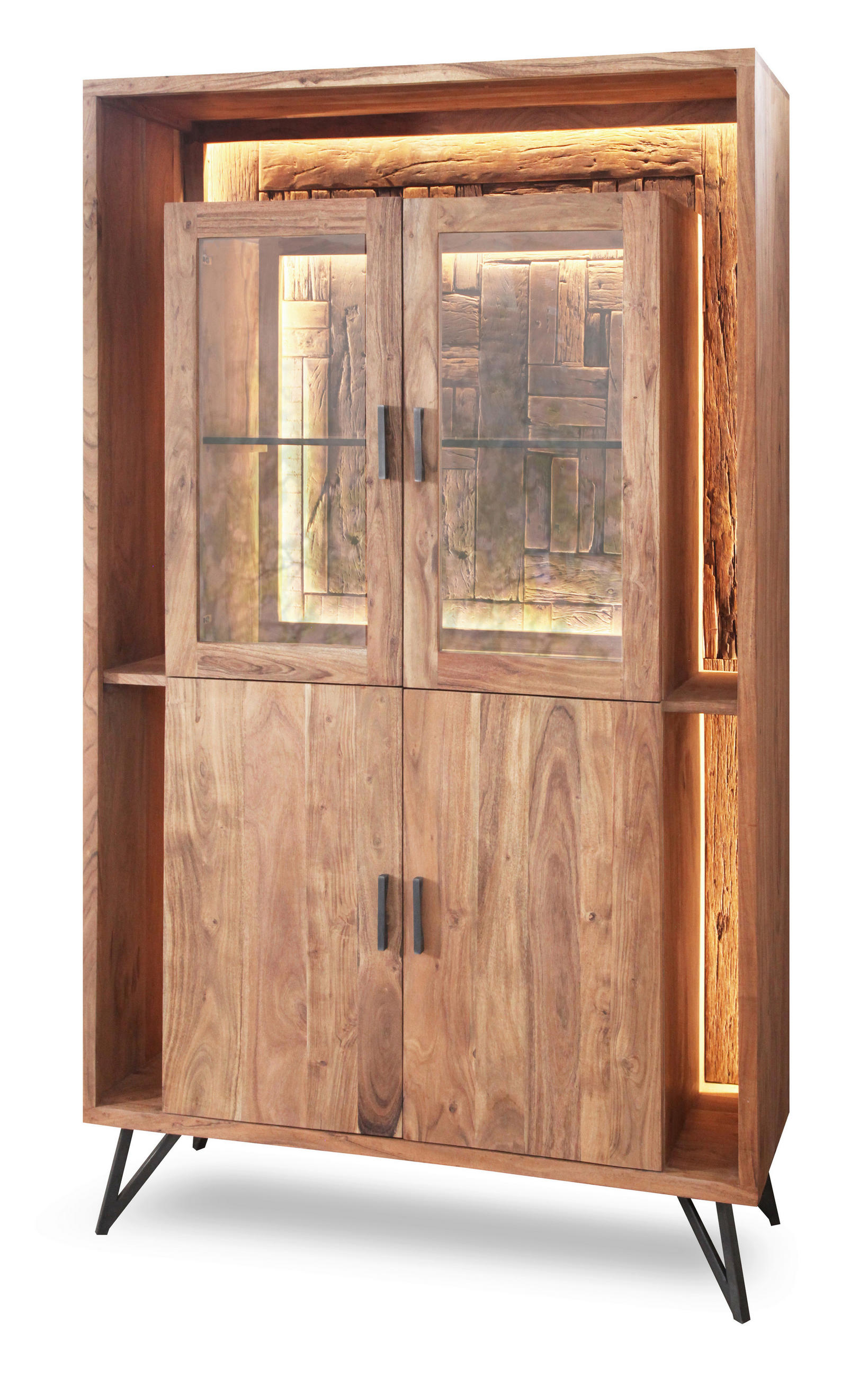 Vitrine Indira Akazie Massiv, B: 115 Cm