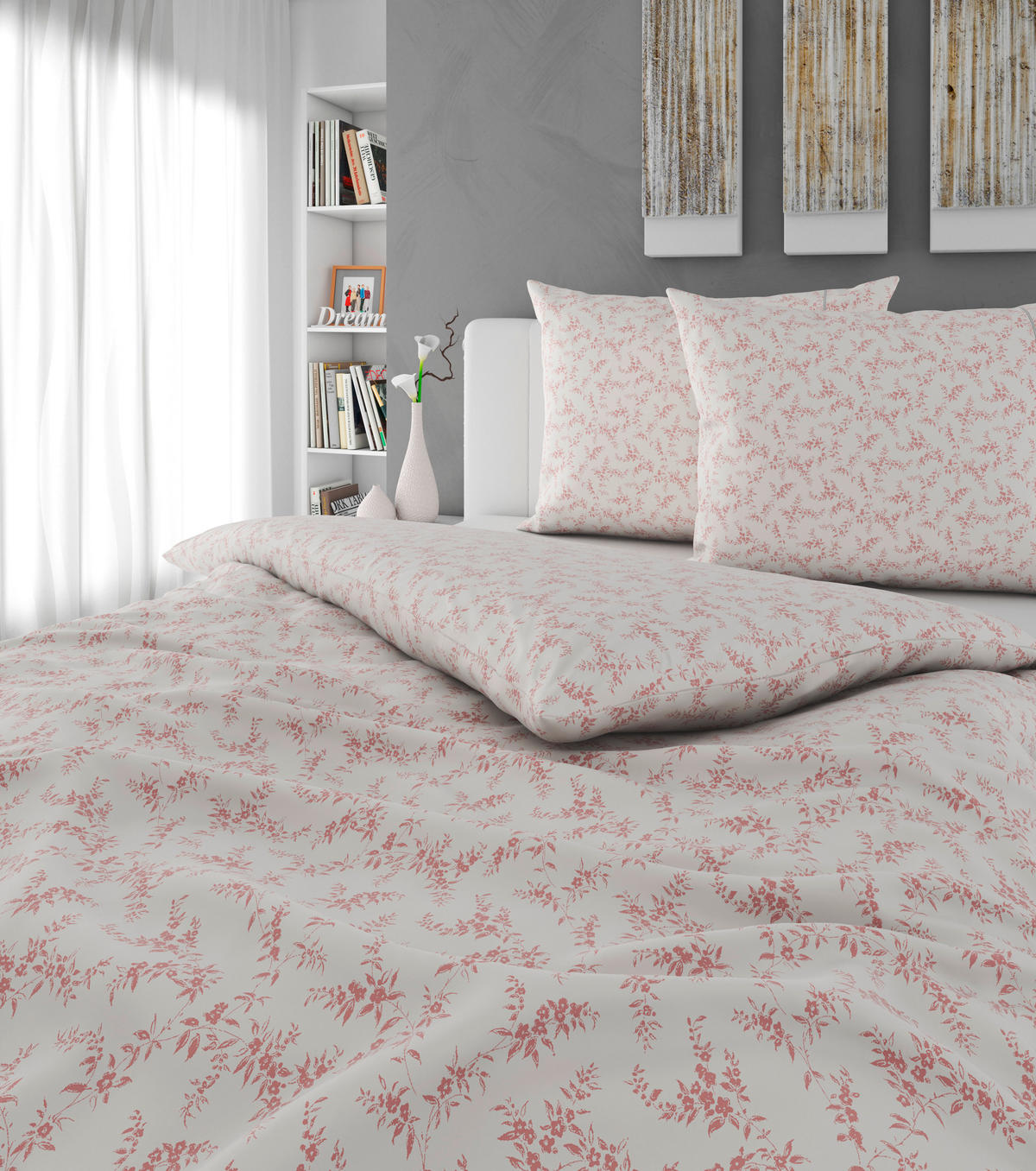 POSTELJNINA Mavie 200/200 cm saten srebrne barve, pink  - srebrne barve/pink, Konvencionalno, tekstil (200/200cm) - Esposa