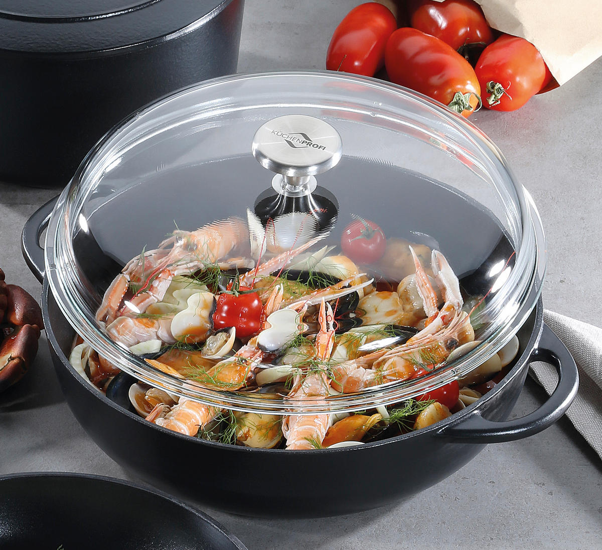 BRATPFANNE PROVENCE Emaille  - Transparent/Schwarz, Basics, Glas/Metall (28/7,5cm) - KÜCHENPROFI