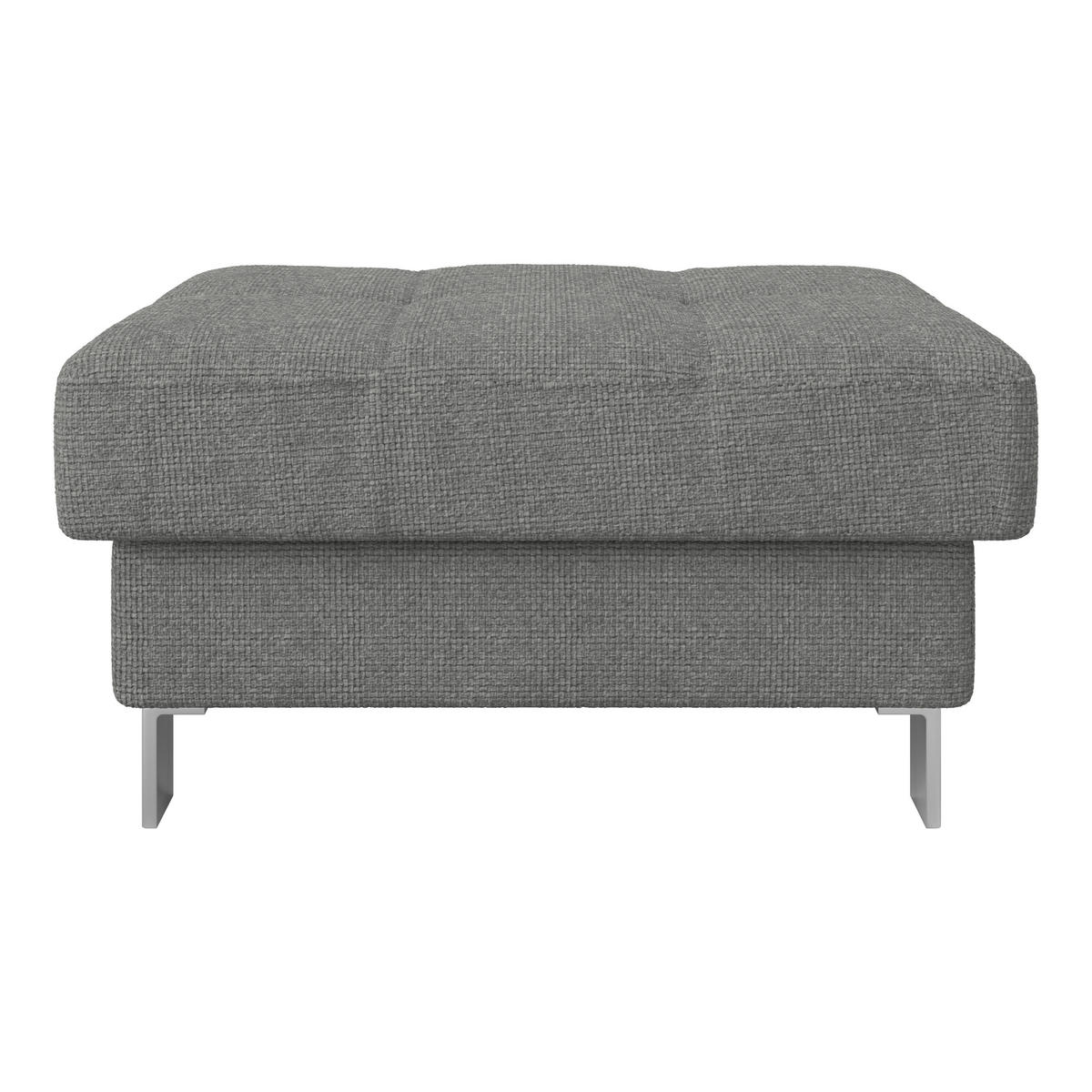 HOCKER Drell Dunkelgrau  - Dunkelgrau, MODERN, Textil/Metall (90/44/73cm) - MID.YOU