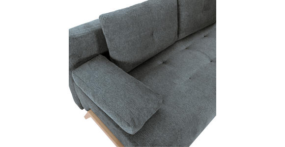 SCHLAFSOFA  in Flachgewebe Dunkelgrau  - Dunkelgrau/Buchefarben, KONVENTIONELL, Holz/Textil (204/75/100cm) - Carryhome