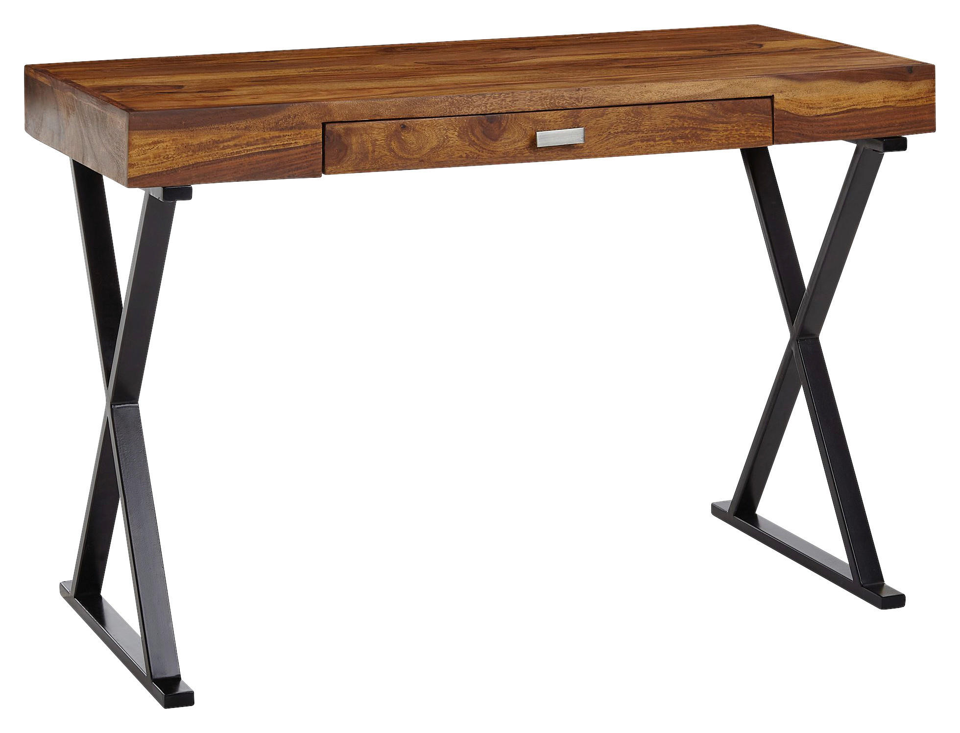 SCHREIBTISCH 120/55/78 cm  in Sheeshamfarben  - Silberfarben/Sheeshamfarben, MODERN, Holz/Metall (120/55/78cm) - MID.YOU