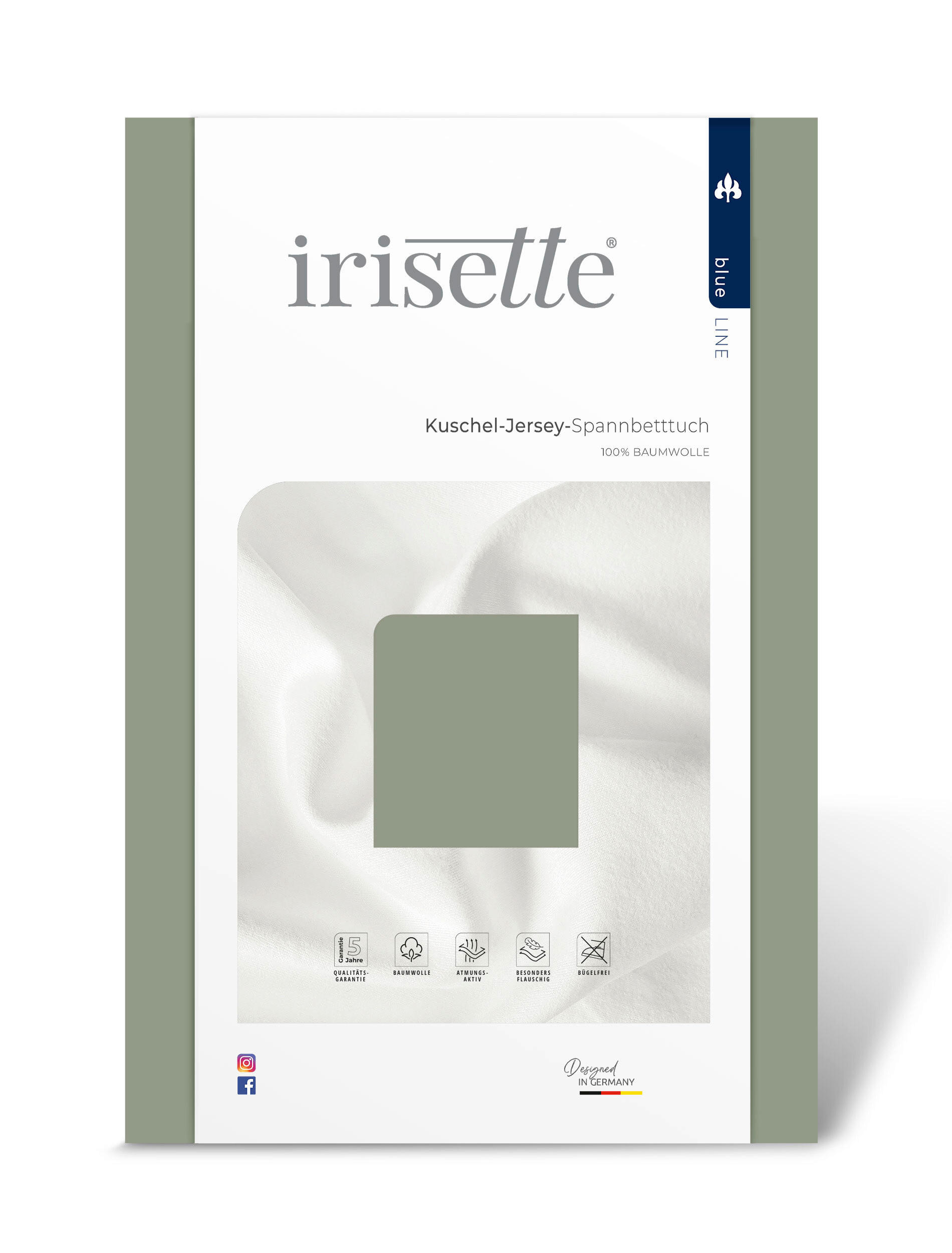 BETTTUCH Jersey  - Salbeigrün, KONVENTIONELL, Textil (150/250cm) - Irisette