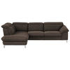 ECKSOFA Dunkelbraun Chenille  - Chromfarben/Dunkelbraun, Design, Textil/Metall (232/293cm) - Livetastic