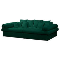 BIGSOFA Naomi Teddystoff Grün  - Schwarz/Grün, Design, Kunststoff/Textil (284/94/148cm) - Livetastic