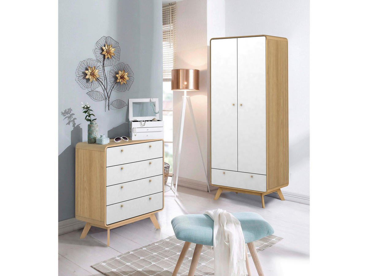 KOMMODE  in 80/88/39 cm  - Eichefarben/Weiß, Design, Holzwerkstoff (80/88/39cm) - MID.YOU