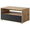 COUCHTISCH in Holzwerkstoff  - Eiche Wotan/Schwarz, Trend, Holzwerkstoff/Kunststoff (90/45/55cm) - Livetastic