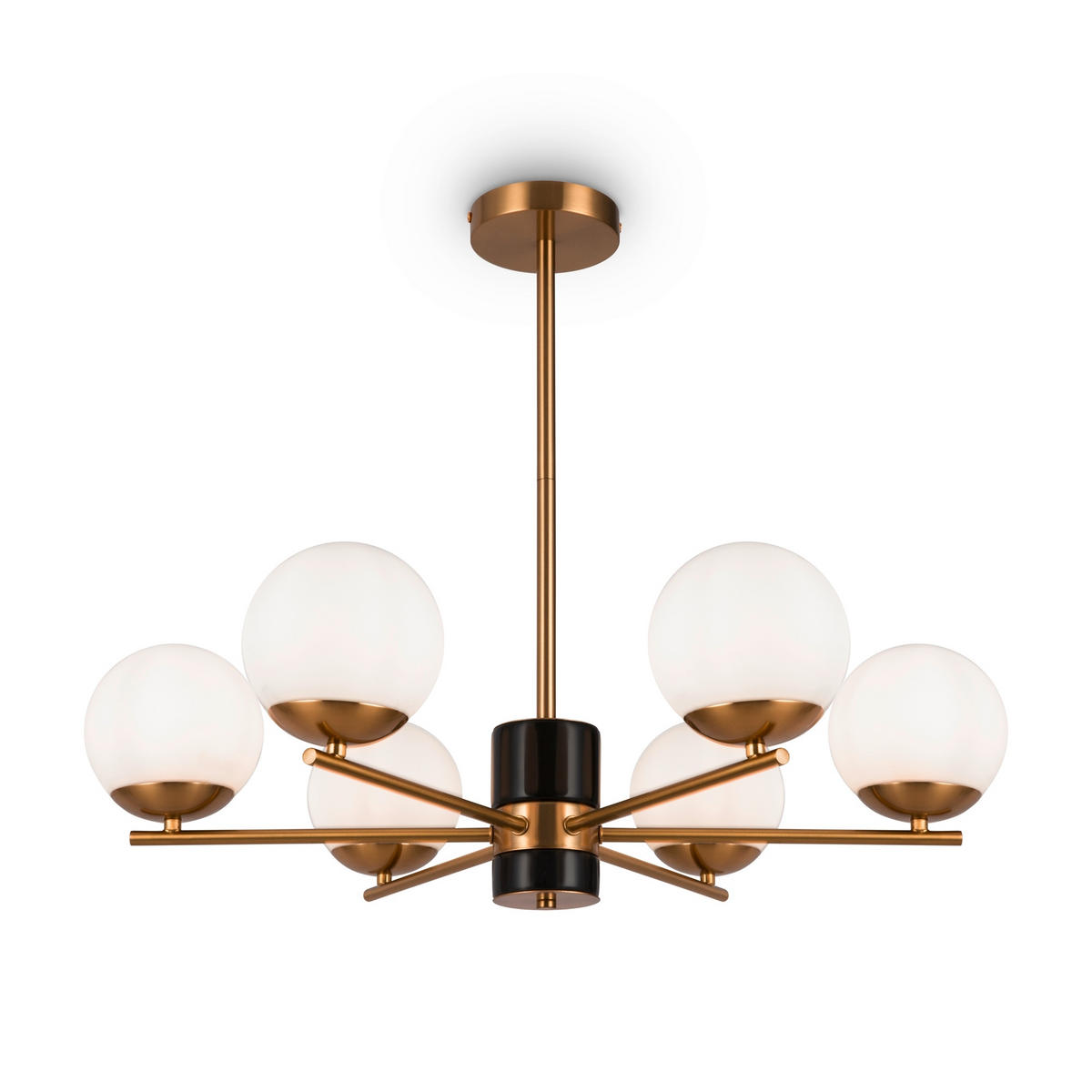 STROPNÍ ZÁVĚSNÉ SVÍTIDLO, 67/56 cm  - bílá/barvy mosazi, Trend, kov/sklo (67/56cm) - MAYTONI