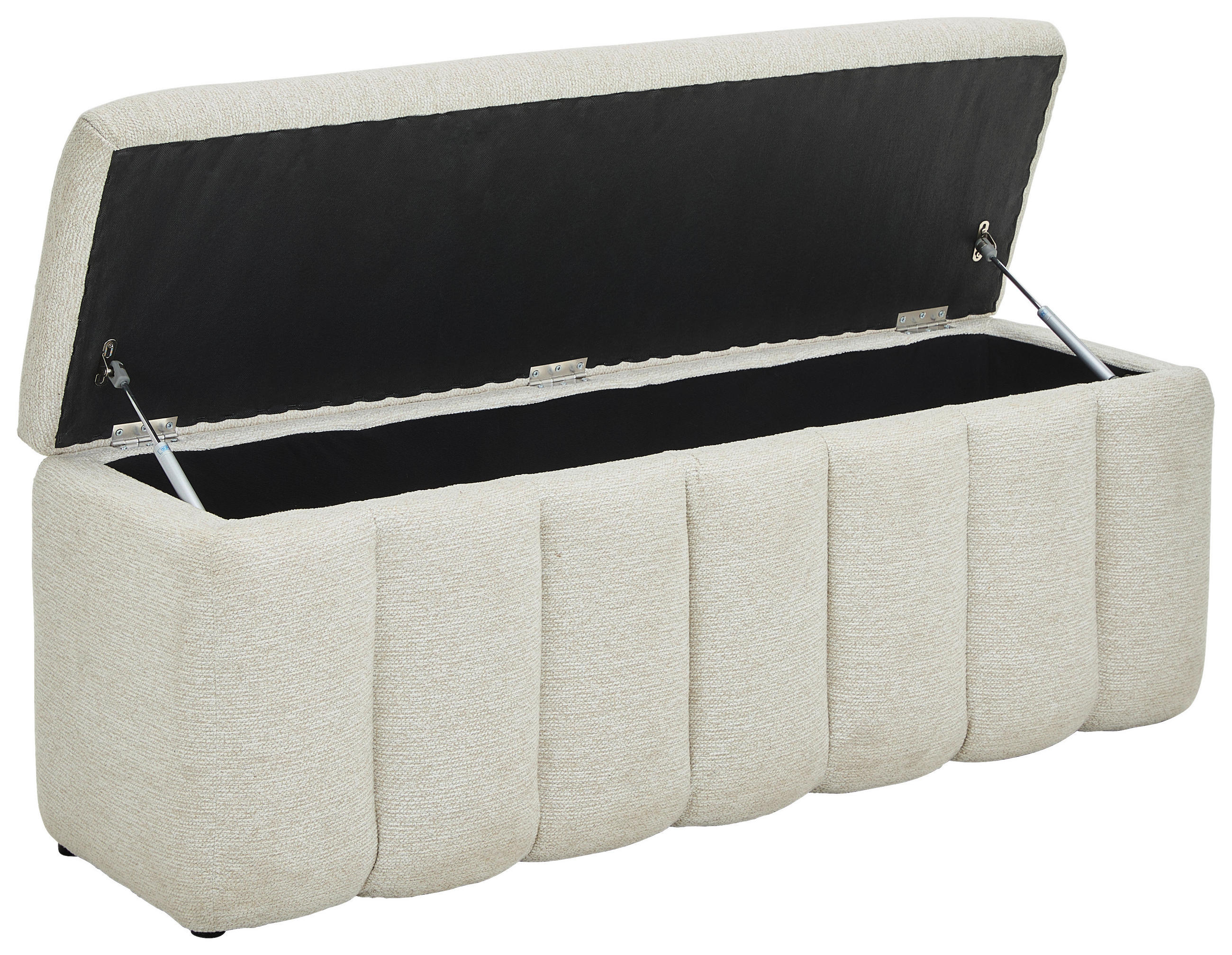 SITZBANK 120/46/41 cm Webstoff Beige Kunststoff  - Beige/Schwarz, Design, Kunststoff/Textil (120/46/41cm) - Novel